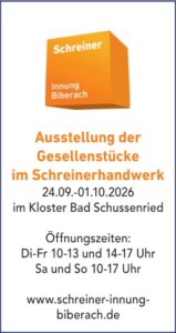 Gesellenstücke der Schreiner-Innung Biberach im Kloster Bad Schussenried